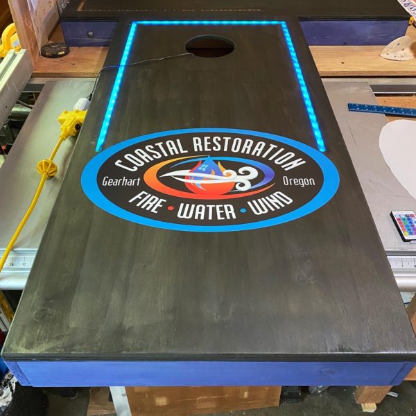Coastal restoration 2 custom cornhole board